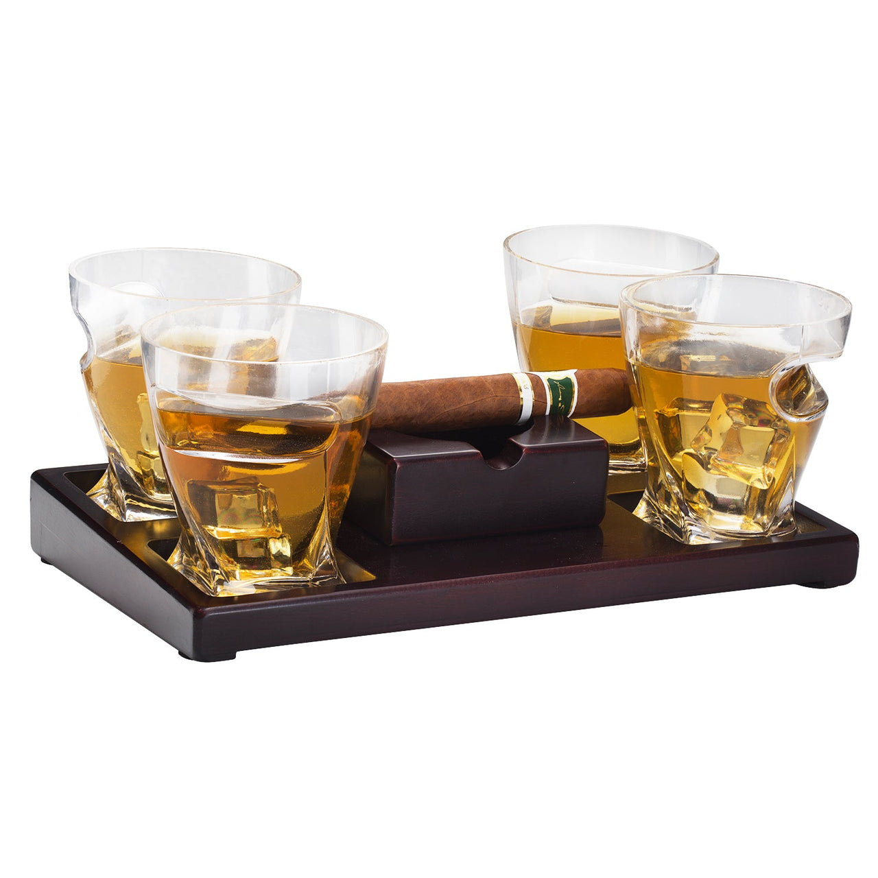 Cigar Holder Whiskey Glasses Set - Fantasiaa 