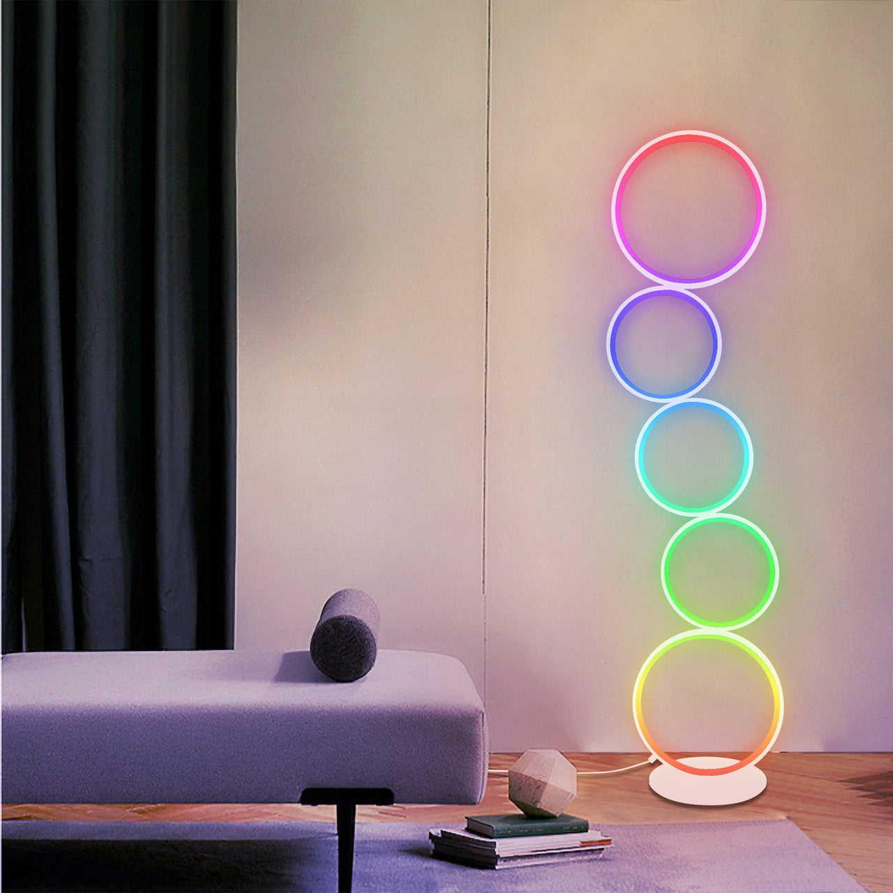 RGB Minimalist Circular Floor Lamp - Fantasiaa 