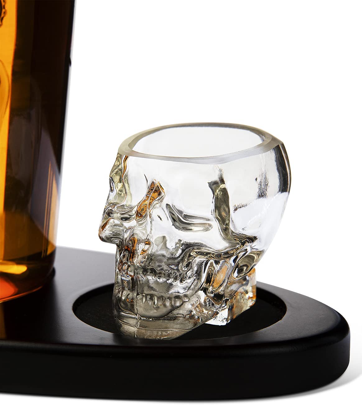 Skull Crown Decanter in Bottle Skull Head with 2 Skull Glasses 750ml, Skull Bottle Whiskey, Tequila, Bourbon Scotch or Rum - Halloween - Great For Any Bar! - Fantasiaa 