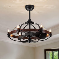 Thumbnail for Farmhouse Caged Ceiliing Fan light Fixture-0