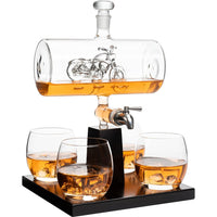 Thumbnail for Motorcycle Decanter Whiskey & Wine Decanter Set 1100ml by The Wine Savant with 4 Whiskey Glasses, Motorcycle Gifts, Harley Davidson Motorbike Gifts, Drink Dispenser for Wine, Scotch, Bourbon 19