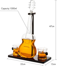 Thumbnail for Guitar Whiskey Decanter, Mahogany Base - 1000 ML Glass Decanter 14