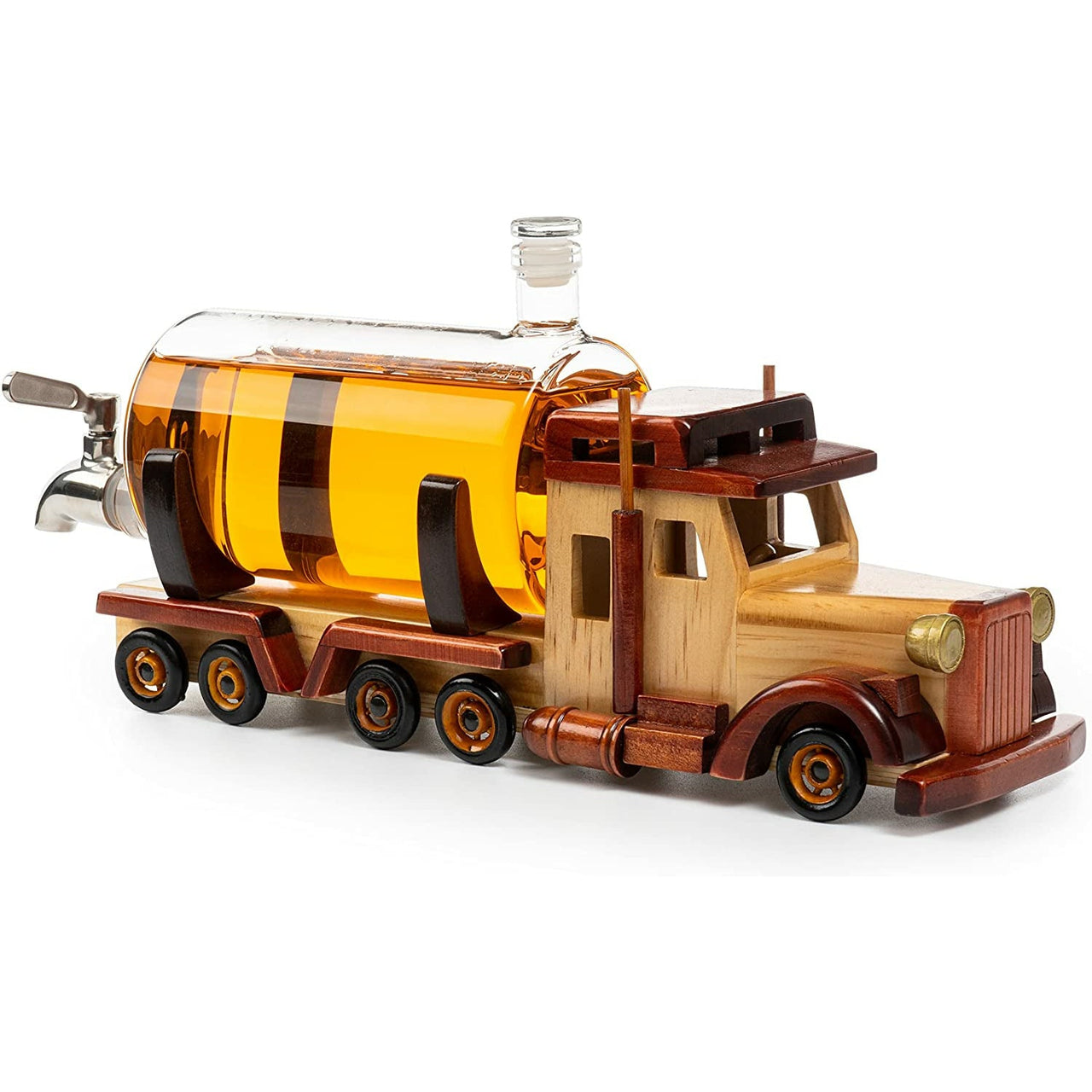 Truck Whiskey Decanter for Bourbon Scotch or Whiskey Fathers Gift 1000ml 18"L - Trucker Gifts, Truck Driver Gifts, Truck Figurine for Home Bar - Fantasiaa 