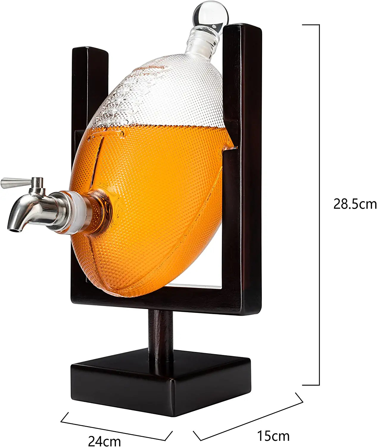 Football Decanter Set for Whiskey, Wine, Water & Other Liquids - Spigot Faucet - 1400ml Fantasy & Monday Night Football Decorations Decor Liquor Dispenser Set, Gifts for Men Dad, Decanters for Alcohol - Fantasiaa 