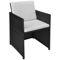 Thumbnail for 3 Piece Bistro Set with Cushions Poly Rattan Black - Fantasiaa Gifts