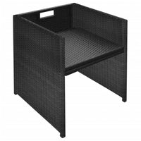 Thumbnail for 3 Piece Bistro Set with Cushions Poly Rattan Black - Fantasiaa Gifts