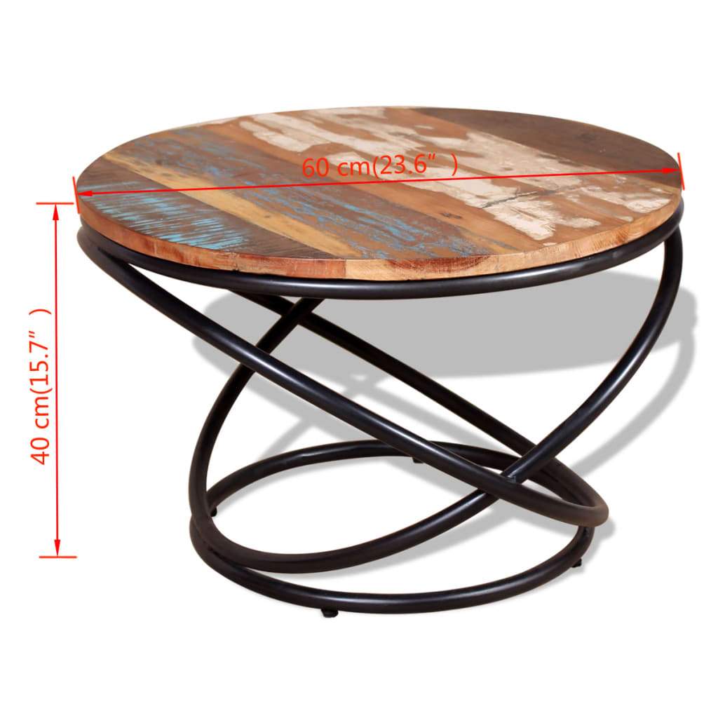 vidaXL Coffee Table Solid Reclaimed Wood 23.6"x23.6"x15.7" - Fantasiaa 