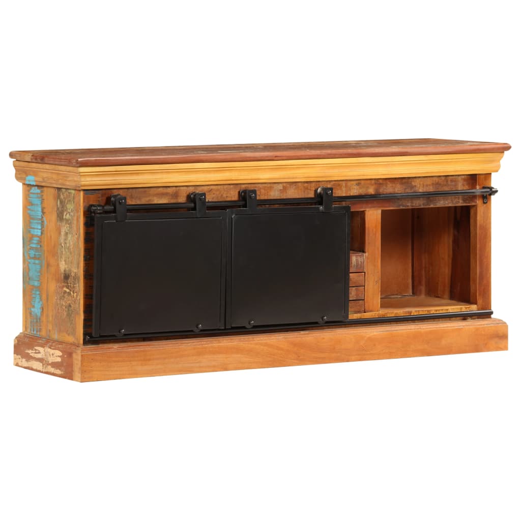 TV Cabinet 43.3"x11.8"x17.7" Solid Reclaimed Wood - Fantasiaa Gifts