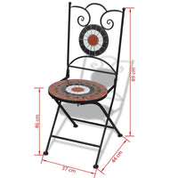 Thumbnail for 3 Piece Bistro Set Ceramic Tile Terracotta and White - Fantasiaa Gifts