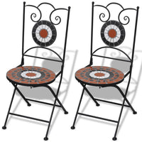 Thumbnail for 3 Piece Bistro Set Ceramic Tile Terracotta and White - Fantasiaa Gifts