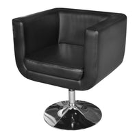 Thumbnail for Armchair with Chrome Base Black Faux Leather - Fantasiaa Gifts