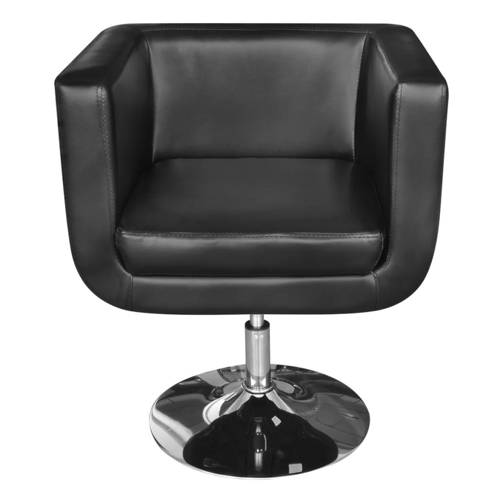 Armchair with Chrome Base Black Faux Leather - Fantasiaa Gifts