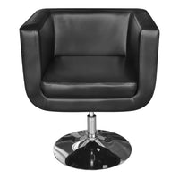 Thumbnail for Armchair with Chrome Base Black Faux Leather - Fantasiaa Gifts