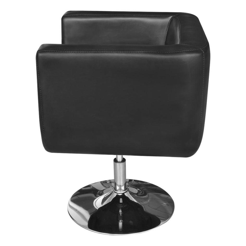 Armchair with Chrome Base Black Faux Leather - Fantasiaa Gifts