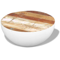 Thumbnail for Coffee Table Bowl-shaped w/Steel Base Solid Reclaimed Wood Brown/White - Fantasiaa Gifts