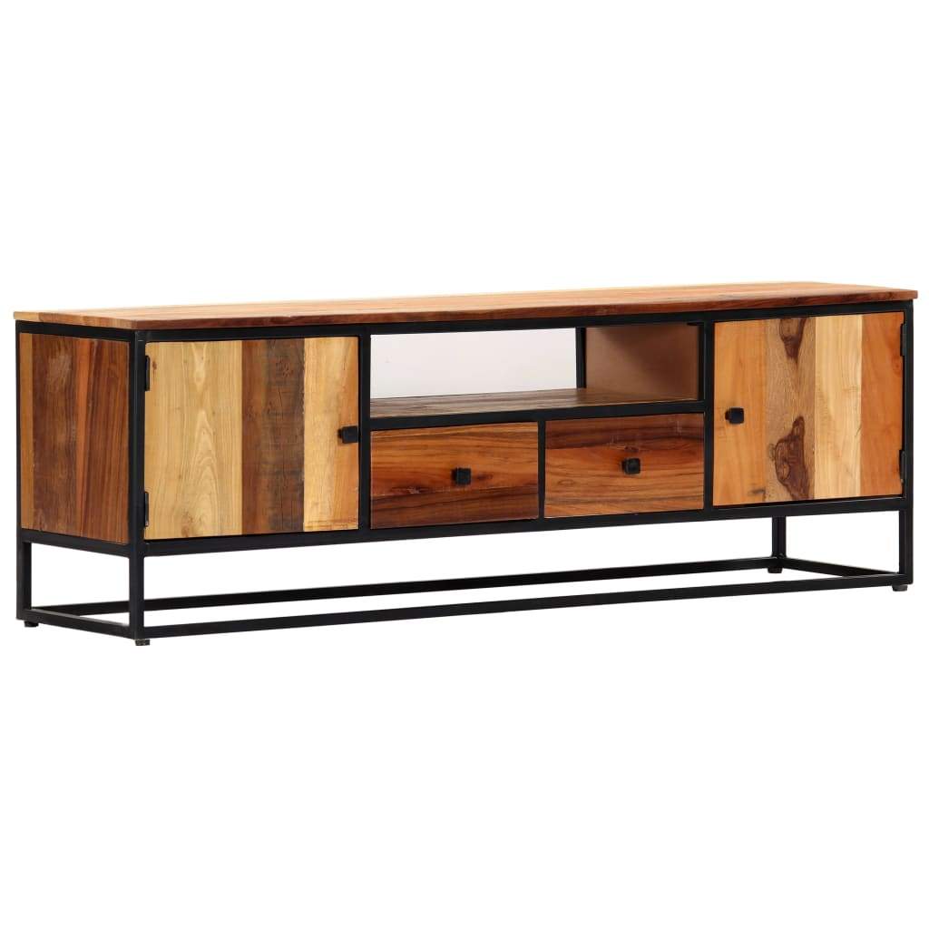 vidaXL TV Cabinet 47.2"x11.8"x15.8" Solid Reclaimed Wood and Steel - Fantasiaa 