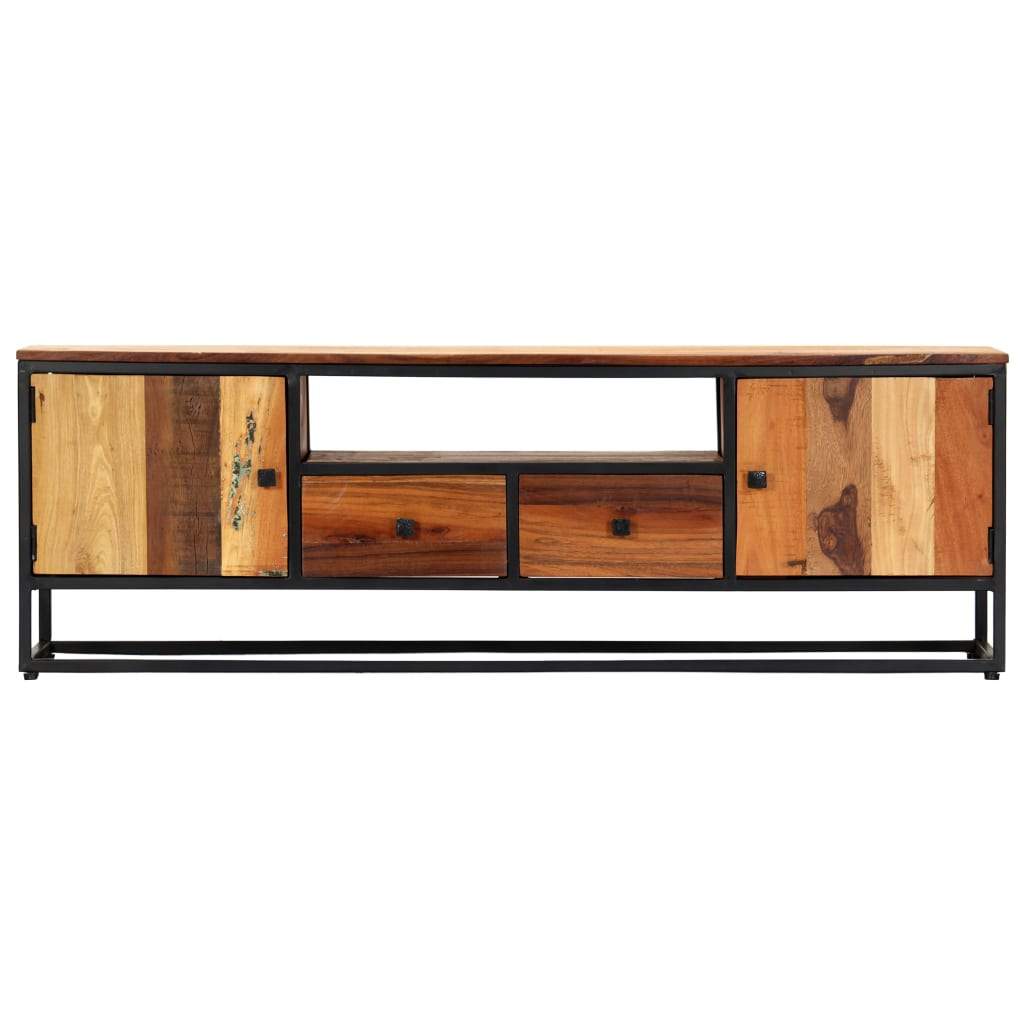 vidaXL TV Cabinet 47.2"x11.8"x15.8" Solid Reclaimed Wood and Steel - Fantasiaa 