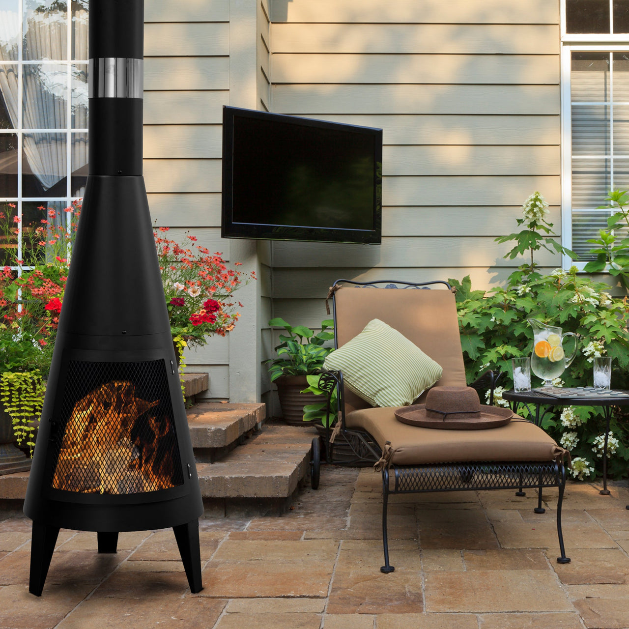 Modern Mesh Chiminea Fireplace-2