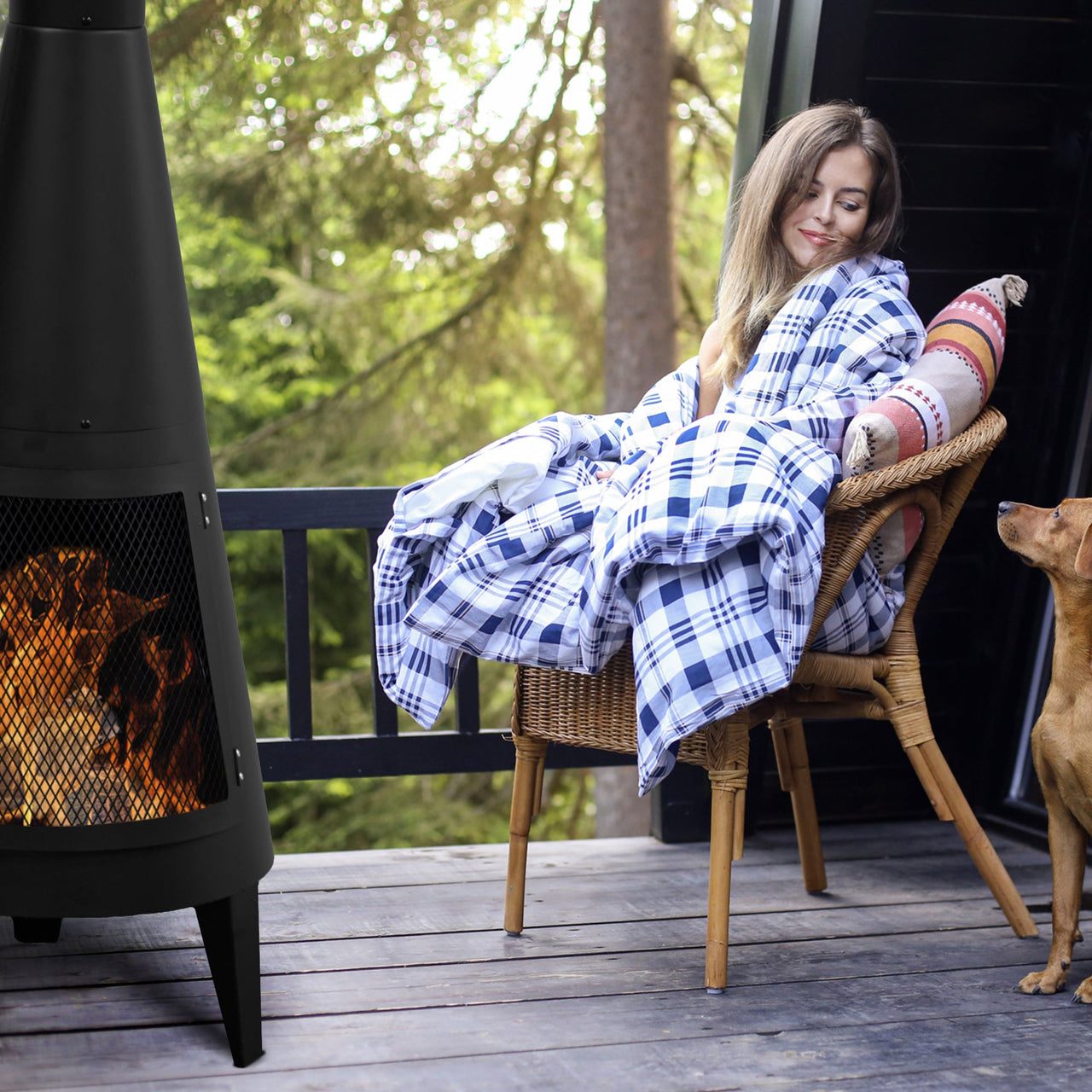 Modern Mesh Chiminea Fireplace-3