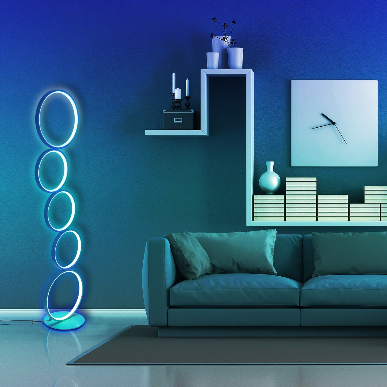 RGB Minimalist Circular Floor Lamp - Fantasiaa 