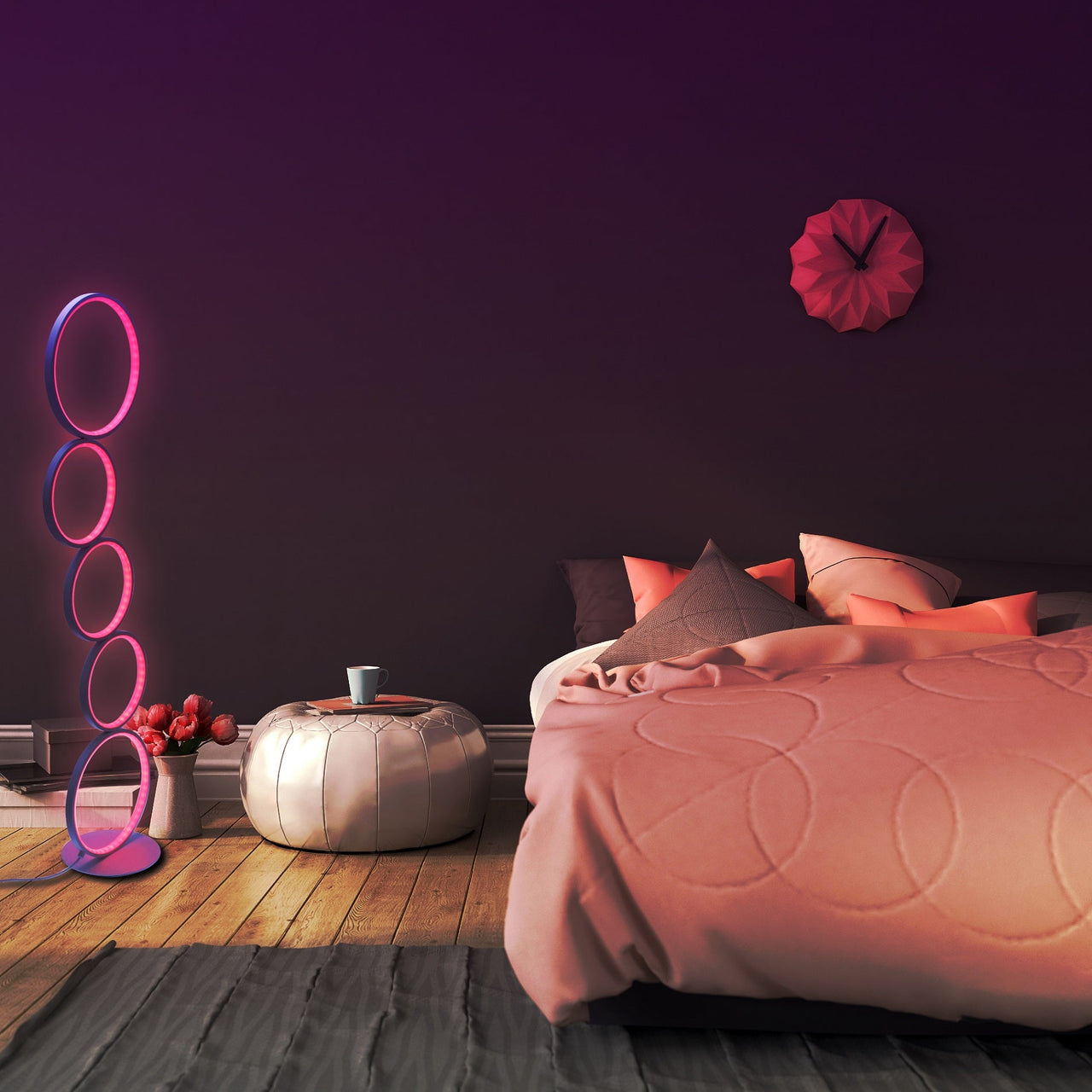 RGB Minimalist Circular Floor Lamp - Fantasiaa 