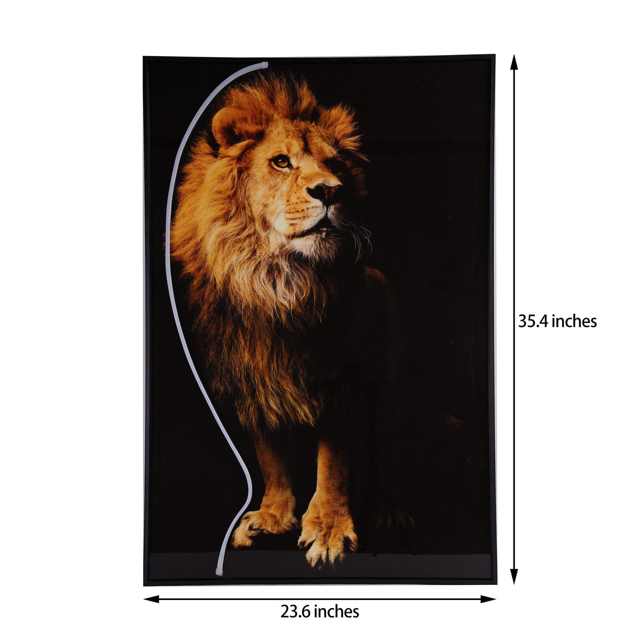 Lion Wall Art with LED Light-2