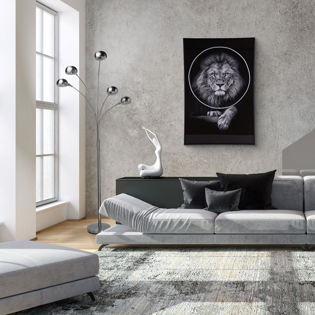 Lion Wall Art with LED Light-9