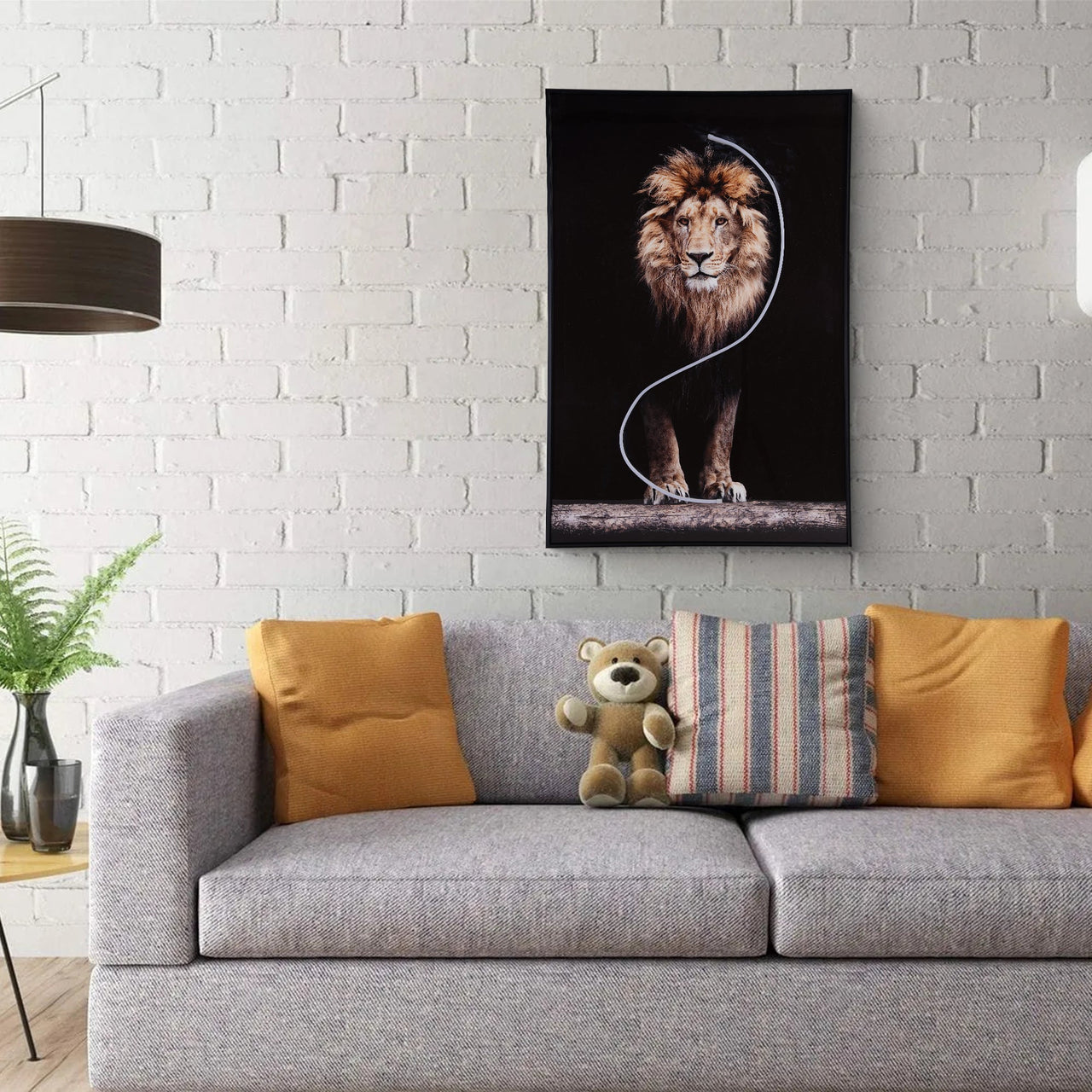 Lion Wall Art with LED Light-5