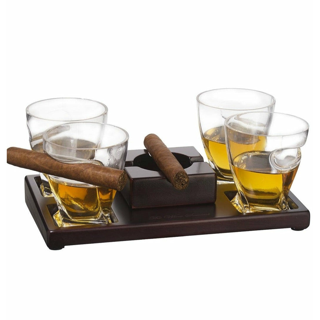 Cigar Holder Whiskey Glasses Set - Fantasiaa 