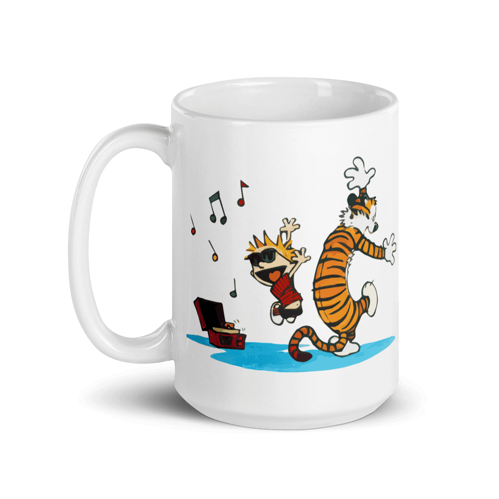 Calvin and Hobbes Dancing with Record Player Mug - Fantasiaa 