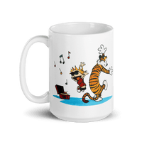 Thumbnail for Calvin and Hobbes Dancing with Record Player Mug - Fantasiaa 