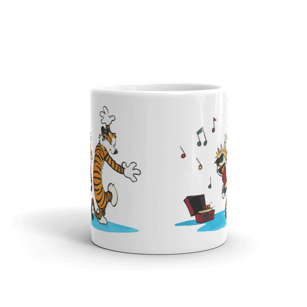 Calvin and Hobbes Dancing with Record Player Mug - Fantasiaa 