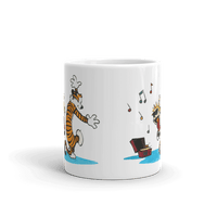 Thumbnail for Calvin and Hobbes Dancing with Record Player Mug - Fantasiaa 