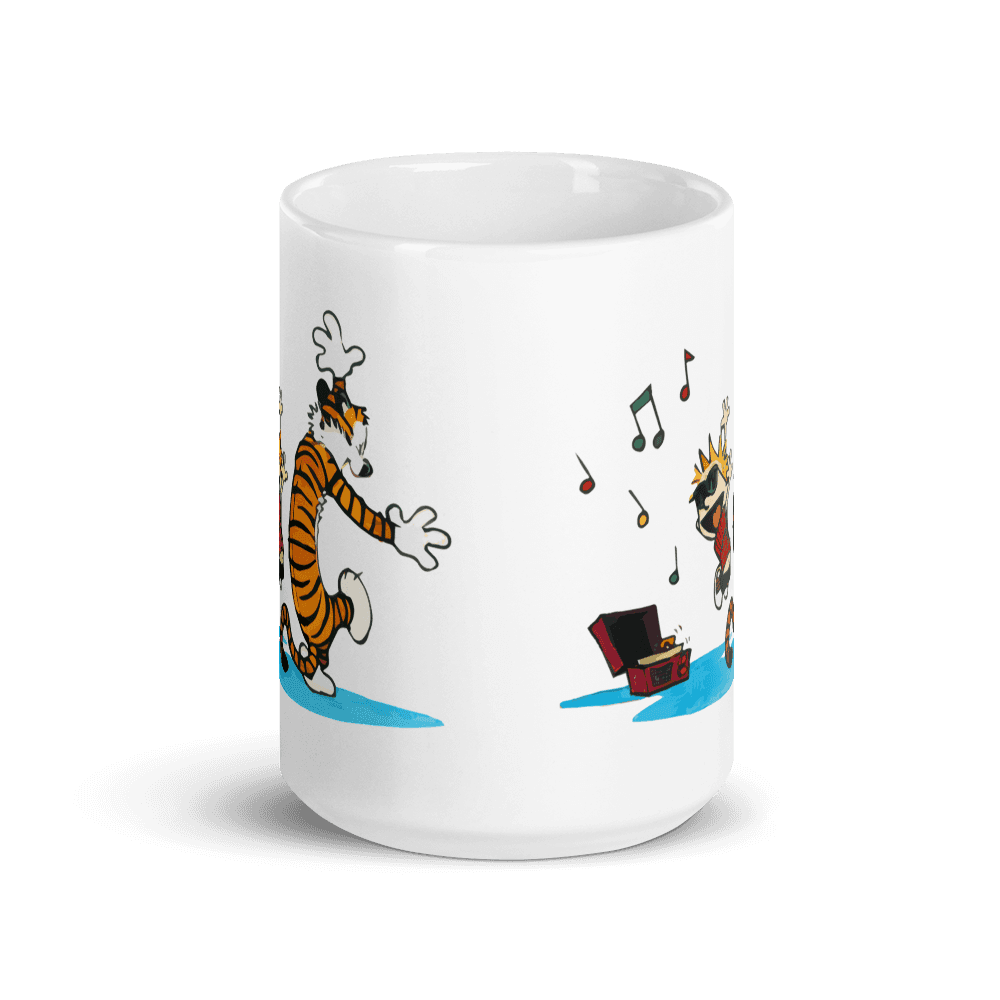 Calvin and Hobbes Dancing with Record Player Mug - Fantasiaa 