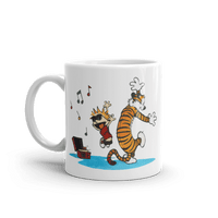 Thumbnail for Calvin and Hobbes Dancing with Record Player Mug - Fantasiaa 