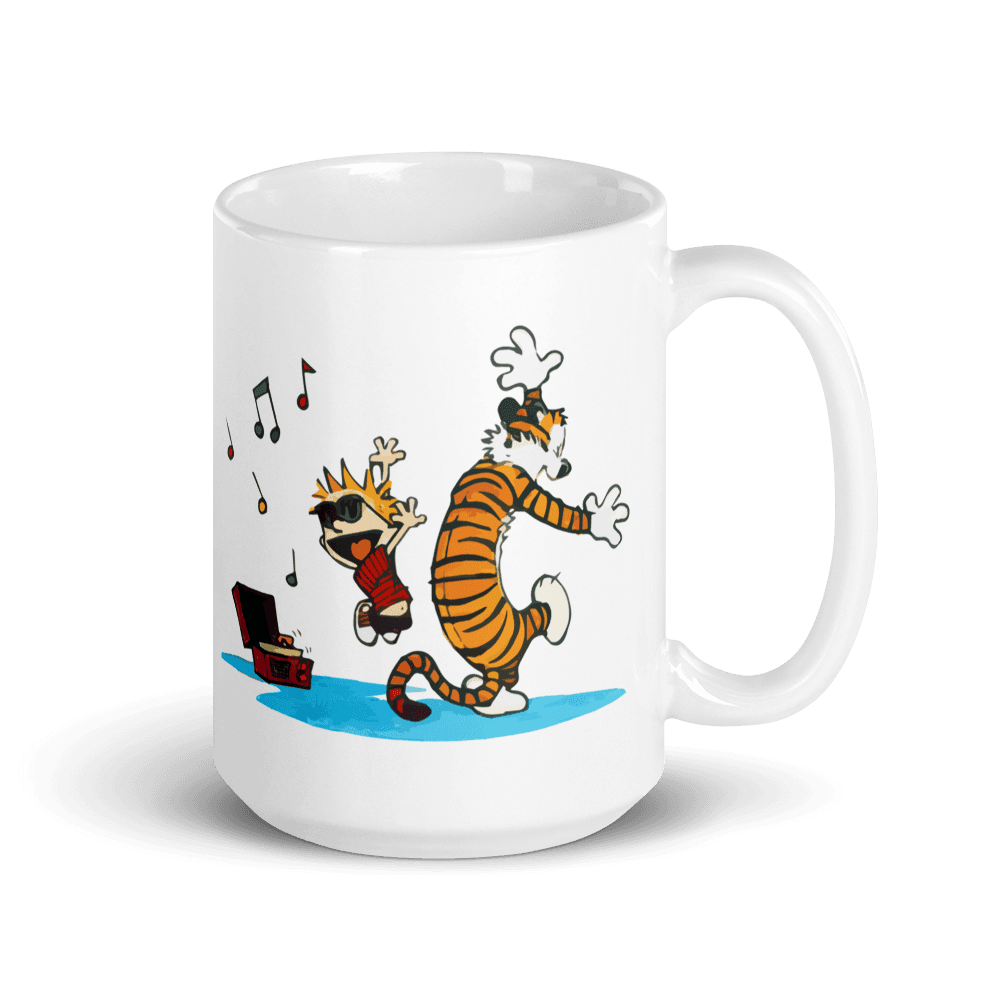 Calvin and Hobbes Dancing with Record Player Mug - Fantasiaa 