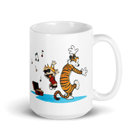 Thumbnail for Calvin and Hobbes Dancing with Record Player Mug - Fantasiaa 