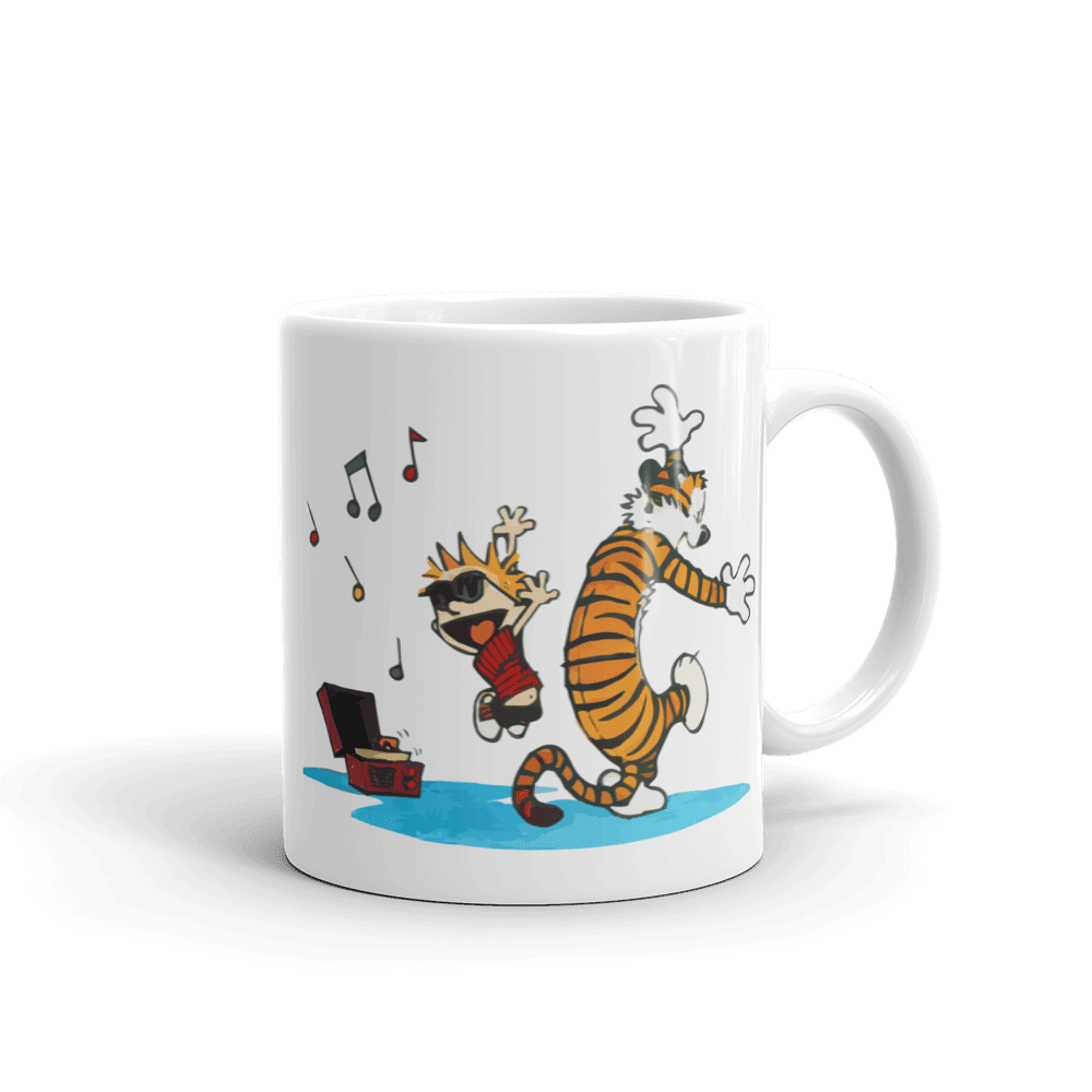 Calvin and Hobbes Dancing with Record Player Mug - Fantasiaa 