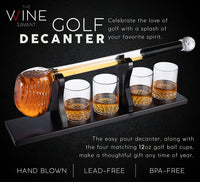 Thumbnail for Golf Club Whiskey Decanter and 4 Liquor Glasses - Whisky Decanter & Glass Set - Fantasiaa 