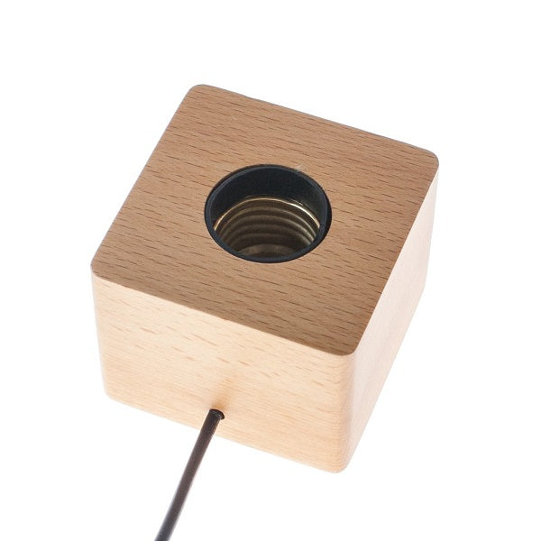 Wood light base with screw socket-5