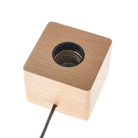 Thumbnail for Wood light base with screw socket-5