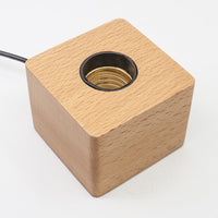 Thumbnail for Wood light base with screw socket-1