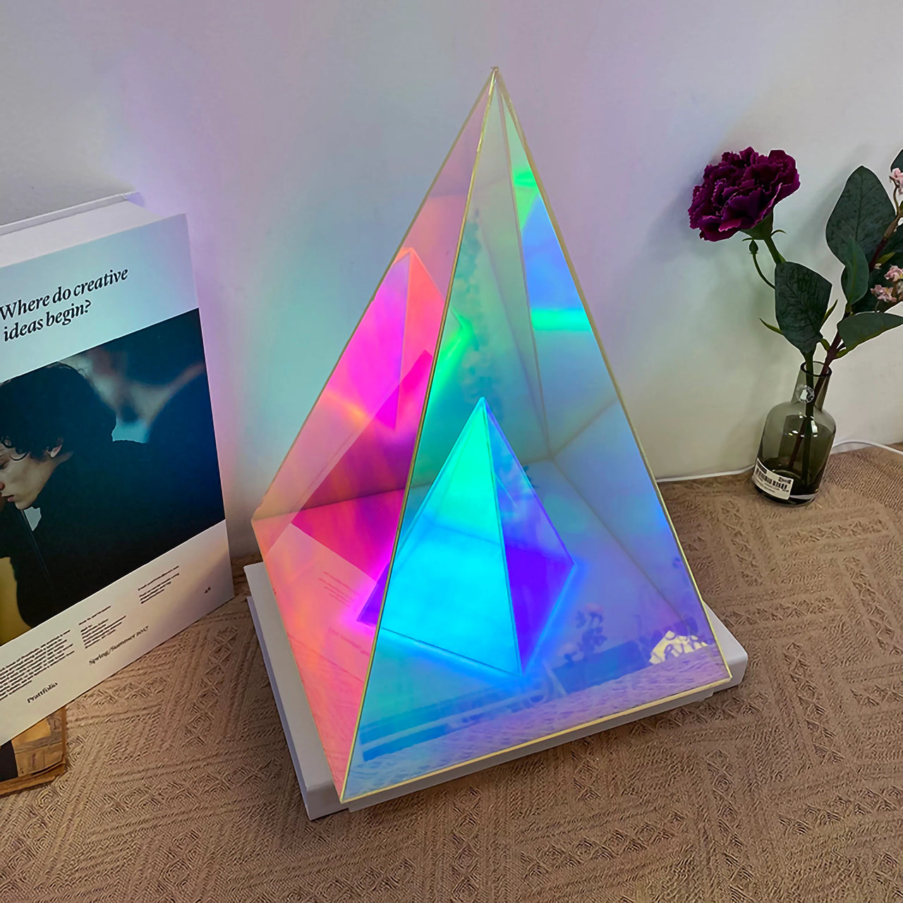 Infinity Pyramid Table Lamp - Fantasiaa Gifts