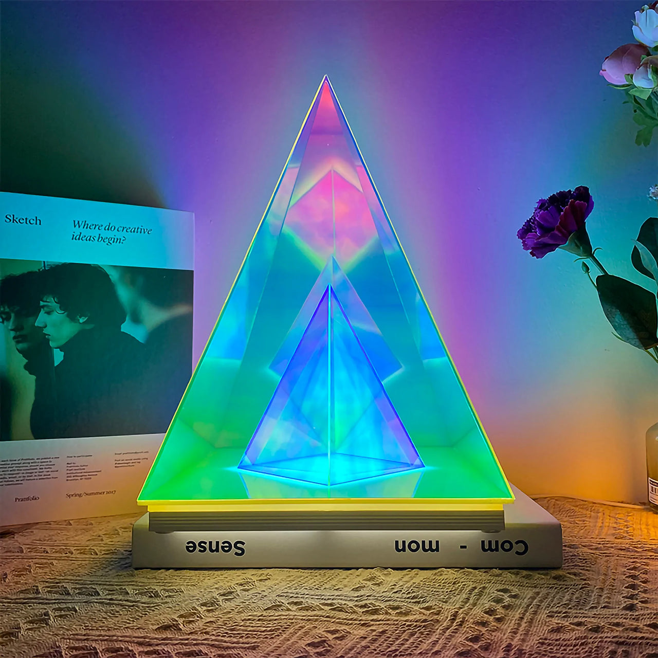 Infinity Pyramid Table Lamp - Fantasiaa Gifts