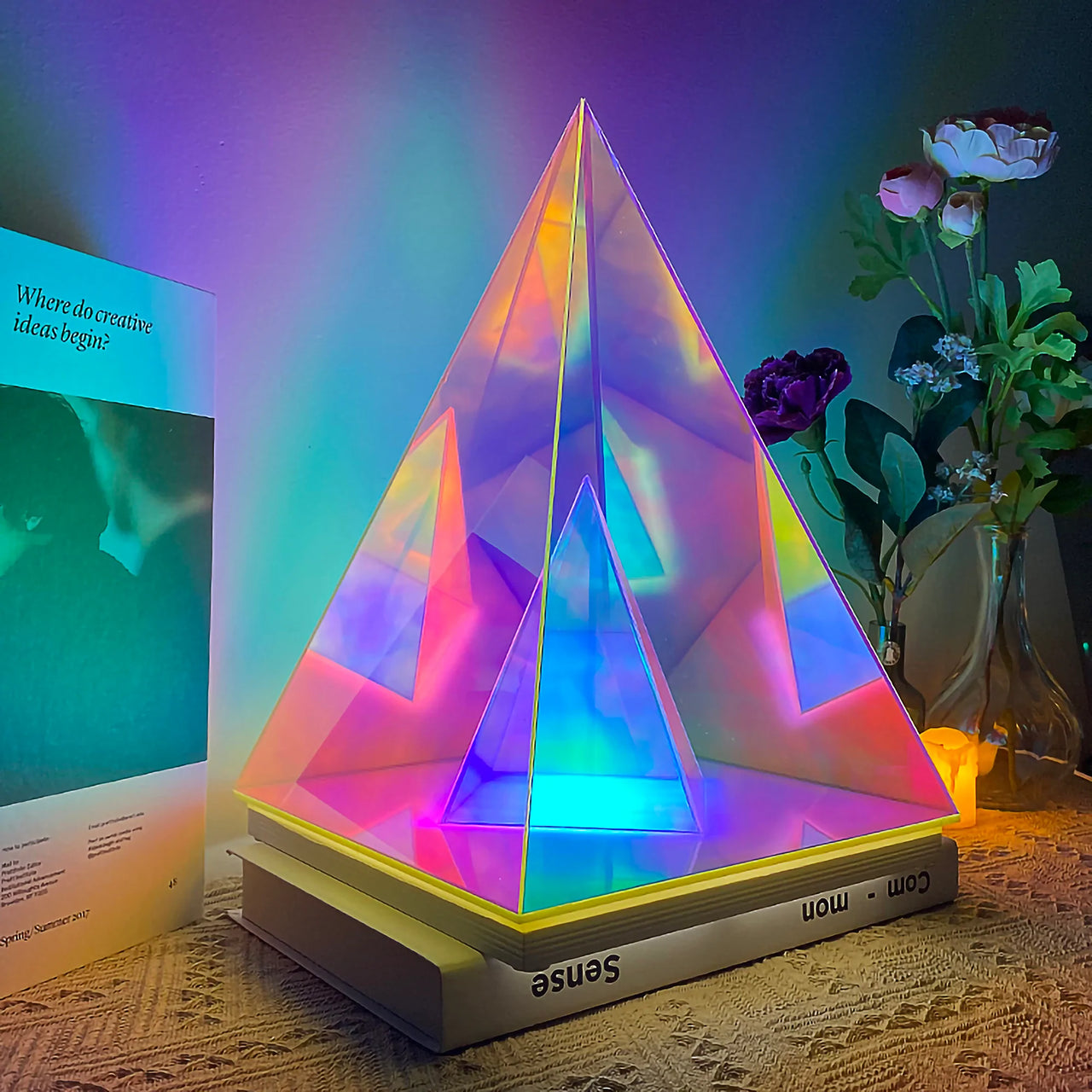 Infinity Pyramid Table Lamp - Fantasiaa Gifts